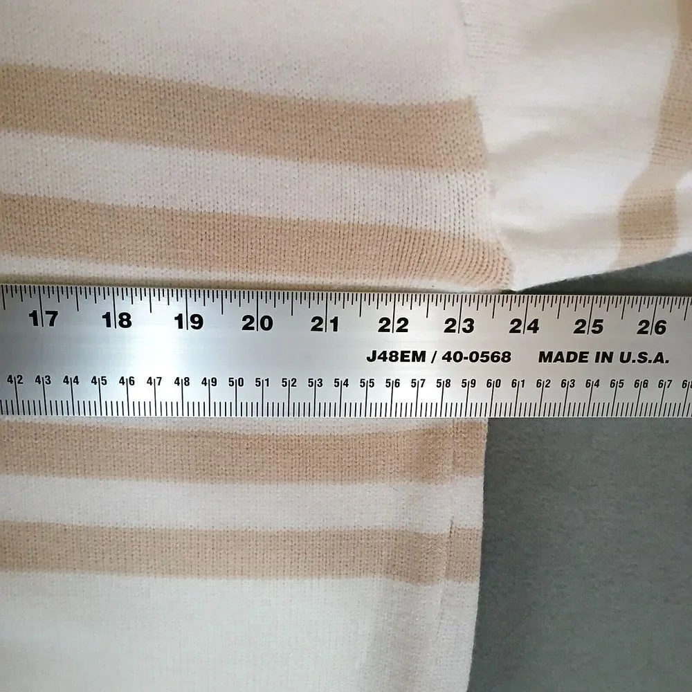 Truth By Republic‎ Womens Ivory White Brown Striped Sweater Size XL Retail $88